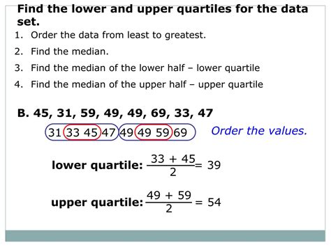 how to find upper and lower quartile.